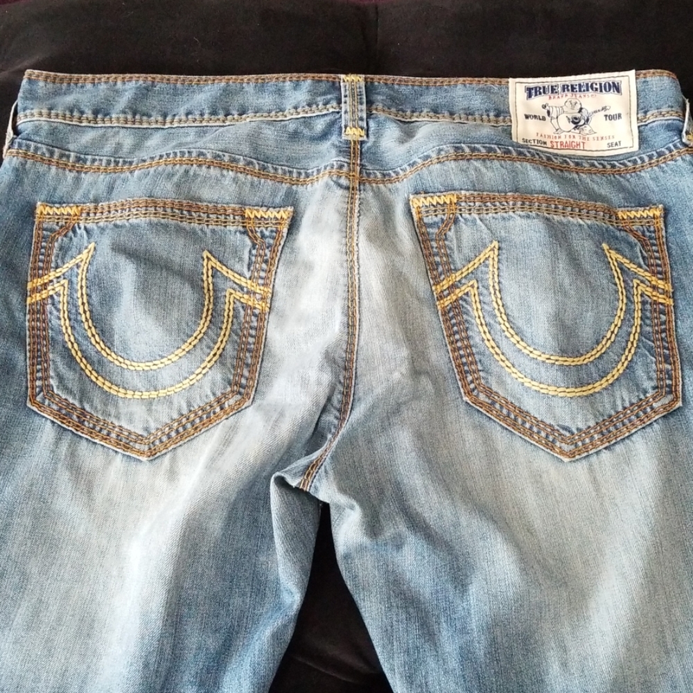 True Religion Mens Straight Leg Jeans